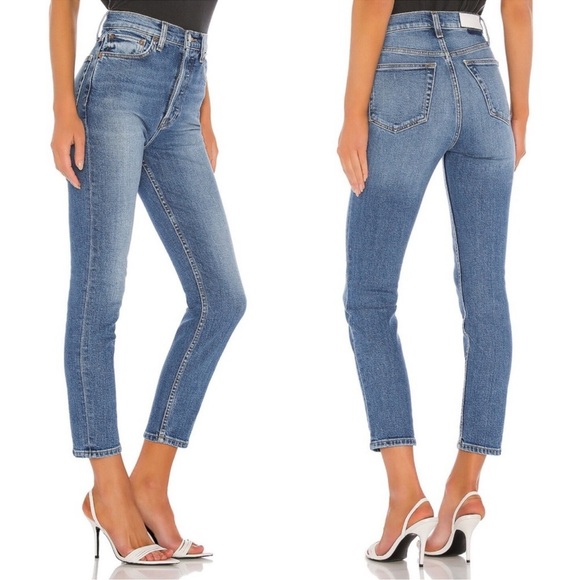 Re/Done Originals High Rise Light Wash Button Fly Skinny Jeans Size 27 - Picture 2 of 13
